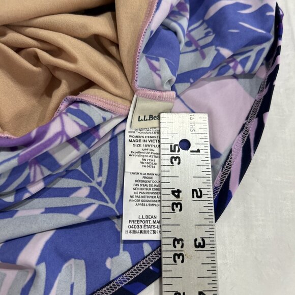 LL Bean 18W Tankini Swimsuit Top Purple Black Slimming Cruise Beach UPF 50+ - Picture 6 of 8